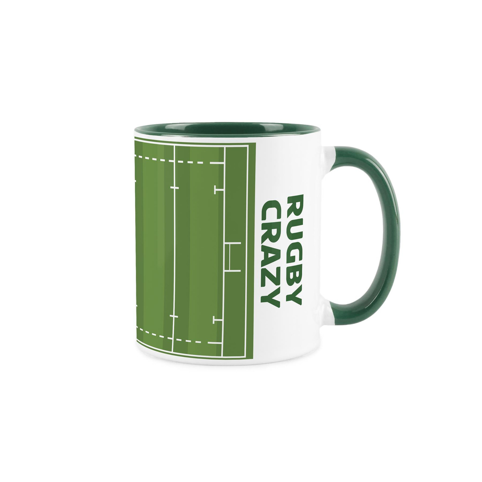 Rugby Pitch Mug - Novelty Sports Crazy Gifts for Rugby Fans - Ceramic Cup