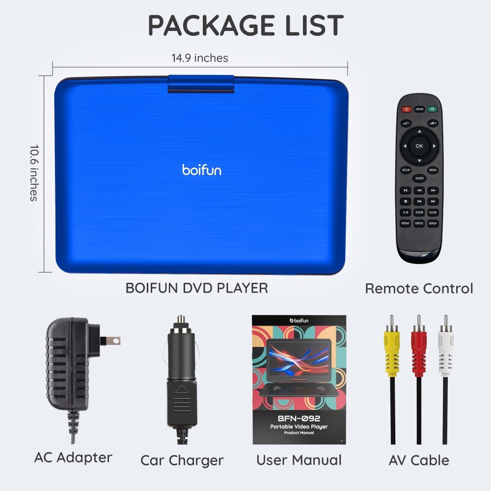 17.5&ldquo; Portable DVD Player with 15.6&rdquo; HD Screen, for kids and seniors，blue