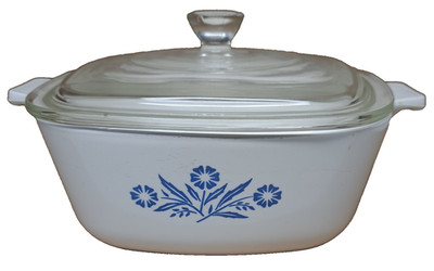 VTG CorningWare Blue Cornflower 1.5 Qt Casserole Dish P-1 1/2-B w Pyrex Lid B12