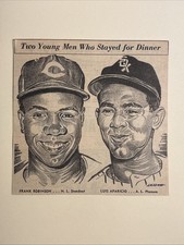 Luis Aparicio Frank Robinson Phenoms 1956 Sporting News Baseball 6X6 Cartoon