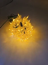 Vintage Yellow Christmas Flower Pedal Reflectors 35 Mini Light Set