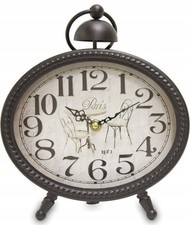 Retro Vintage Standuhr Paris Schwarz Metall Shabby Chic Wanduhr Deko