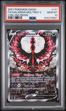 PSA 10 Galarian Moltres V Alt Art 177/198 Chilling Reign Full Art Pokémon 2021 on eBay