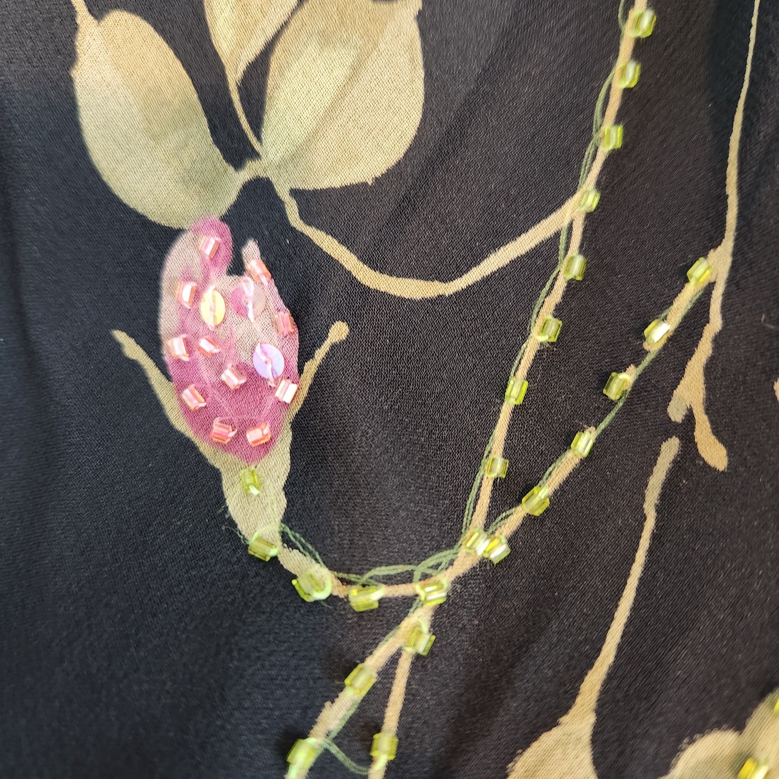 Robbie Bee 90s Silk Dress Set – Black Floral Sheath Dress Matching Sheer Jacket