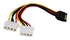 6 Inch Sata 15-Pin Male to Dual 4 Pin Molex Lp4 Female IDE Hard Drive Power Y
