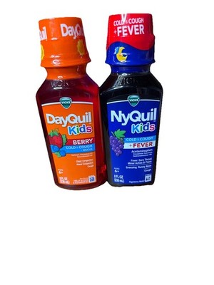 Vicks Kids DayQuil & NyQuil Berry Cold & Cough Medicine Liquid 16oz Lot of 2