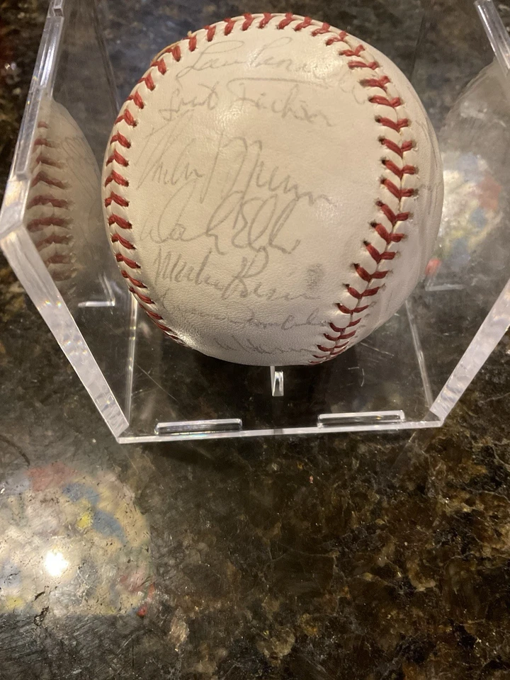 1976 (?)  Yankees Team Signed Official American League Baseball - Image 2 of 4