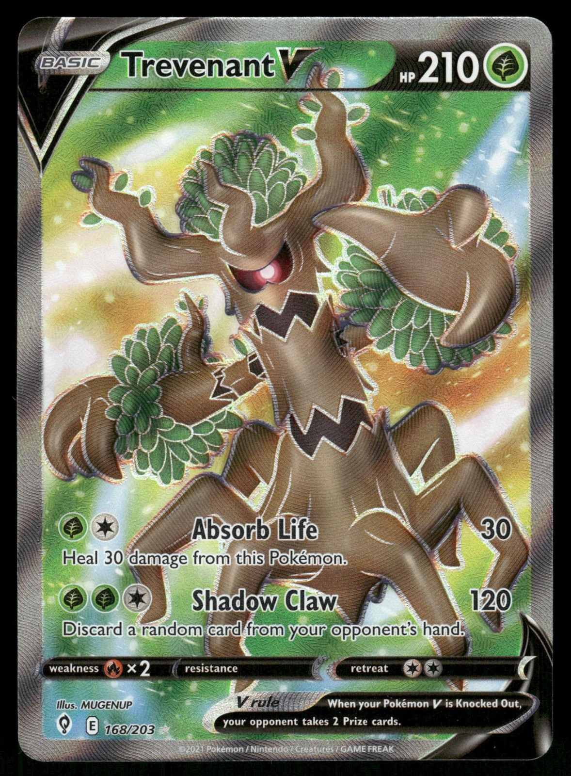 Trevenant V 168/203 Ultra Rare Evolving Skies Pokemon NM