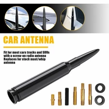 High-Quality Aluminum Antenna Mast 14cm Black Bullet Style AM/FM +Screws Spacer