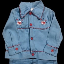 1970 s Boy s Embroidered Bicentennial Two Piece Outfit - Paul Revere 250 Vintage