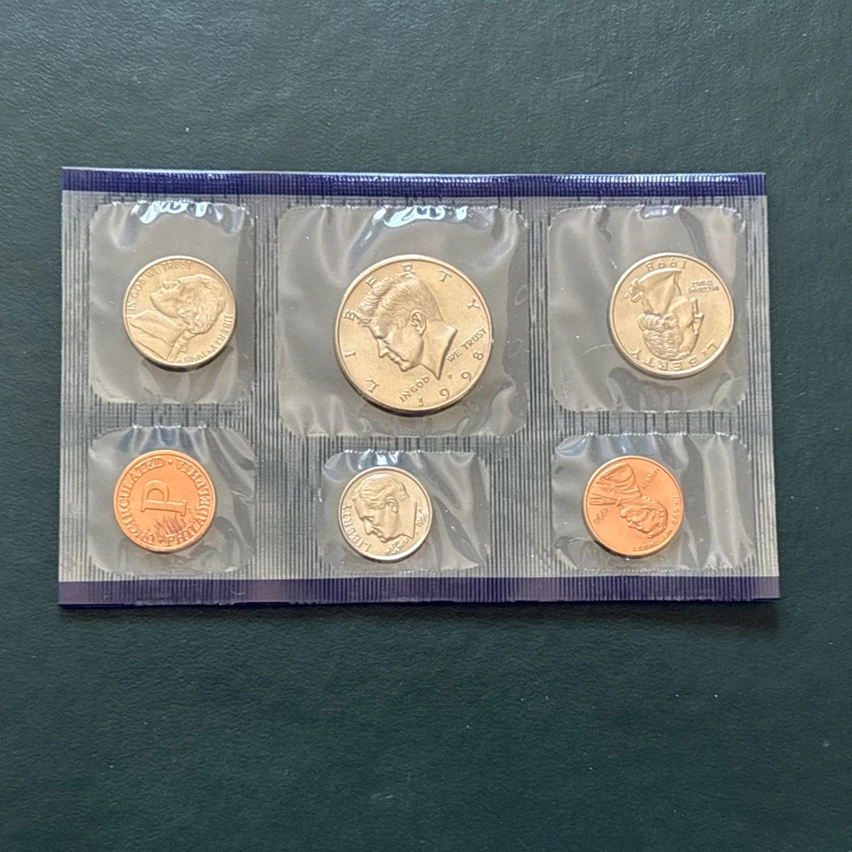 1998 U.S. Mint Uncirculated Set Ten Different Coins Philadelphia & Denver - Image 2 of 4