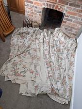 Vintage Large Lined Curtains X 4 Floral Roses Country House 66'' x 108'' Flower