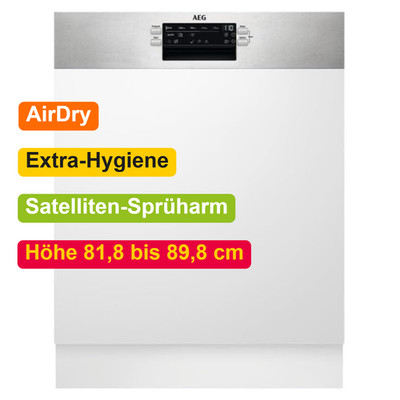 AEG Geschirrspüler Einbau Teilintegriert 60cm Spülmaschine 13 Gedecke AirDry NEU
