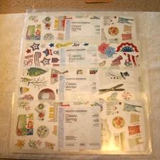 Lot of 4 Creative Memories Classic Spring (x2) Winter Patriotic Sticker Sheets