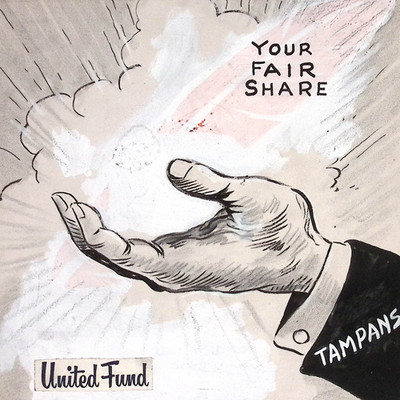 United Fund Drive Your Fair Share George White Tampa Tribune Original Drawing