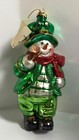 VINTAGE IRISH SNOWMAN GLASS CHRISTMAS ORNAMENT BY ROMAN INC 5.5” — photo 1