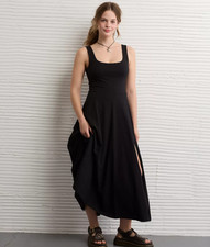AE Scoop Neck Midi Dress - Black (NEW)