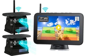 Camion/RV sans fil 1080P Caméra de sauvegarde Système écran tactile Moniteur solaire