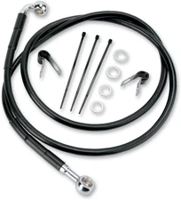 DRAG SPECIALTIES Brake Line - Front - Black - Fits +6" 640115-6BLK