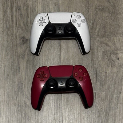 Sony DualSense Wireless Controller Lot of 2 White/Red/controller drift