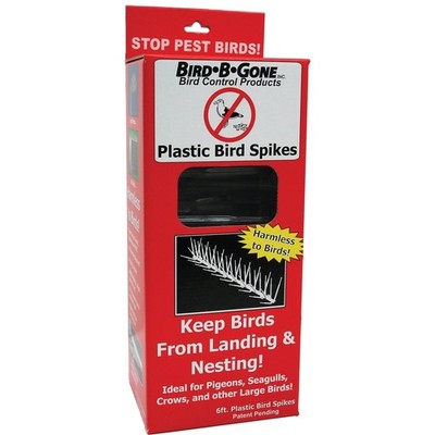 Bird B Gone Humane Plastic Bird Spikes, 5  x 6'' (W x L)   Large Bird Repellant