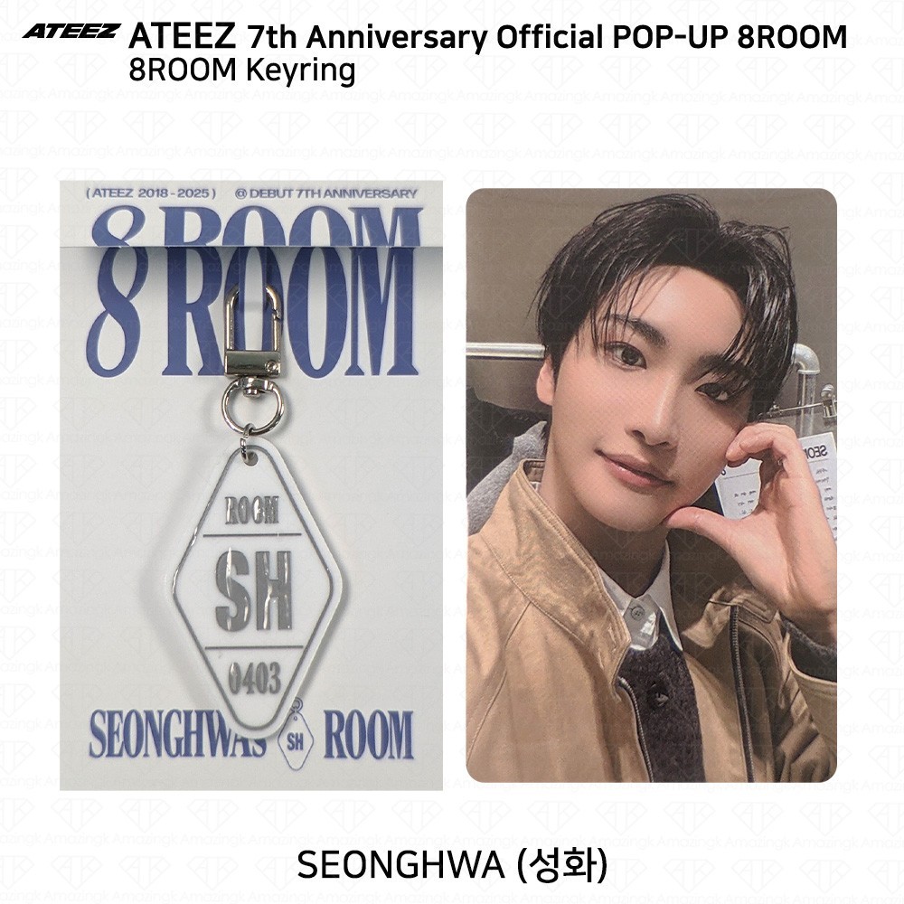 ATEEZ 7th Anniversary Official POP-UP 8ROOM Keyring Gacha Zone