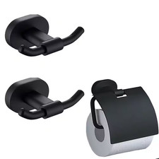 3 -Piece Bath Hardware Set with Mounting Hardware in Matte Black