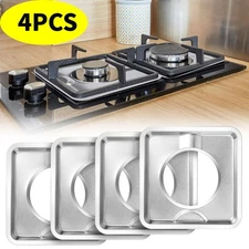4PCS Stainless Steel Gas Range Stove Drip Pans Square Burner Covers for WP786333
