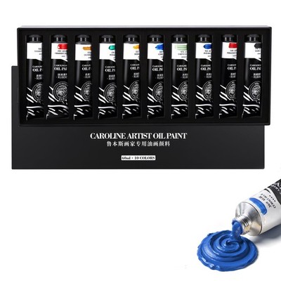 Oil Paints Set 10 Colors, 60ml Large Tubes Oil Color Paint for Canvas, Profes...