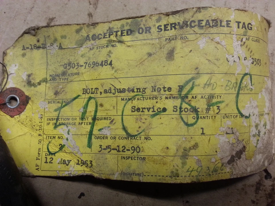 Para Jeep MB GPW Willys Tipo Externo Freno de Estacionamiento Perno Especial A-1016 G503 Nuevo de Lote Antiguo Foto 3 de 3