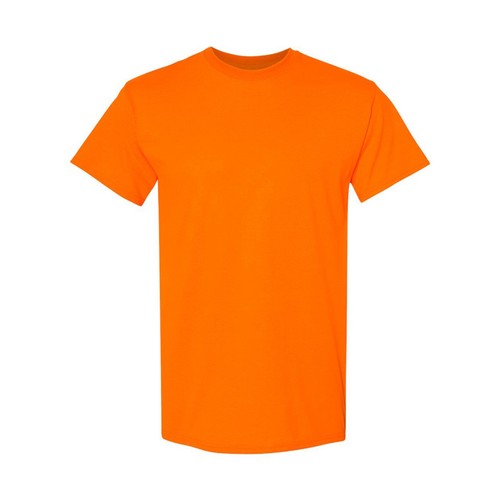 Hi Vis Gildan Men's Safety Orange Short Sleeve Crew Neck Pack of 6 Work T-Shirt - Picture 4 of 5