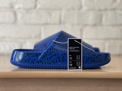 Nike Calm Slide Safari Print Men Size 11 Racer Blue Black Sandals