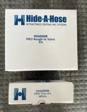 Combo Pack Hide A Hose HS6000 PRO Rough-In Kit & Trim Kit White HS6000R HS6000W