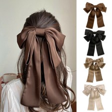 Oversize Womens Bow Hair Clip Bowknot Ribbon Hairpin Two-layers Bows Barrett  