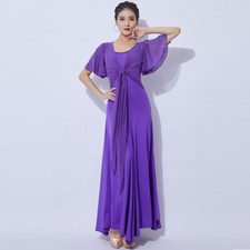 Latin Ballroom Dance Dress Modern Salsa Waltz Standard Long Dress G890 2 Colors