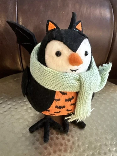 Target Hyde & Eek Felt Bat Cat Black Bird Scarf Halloween 6.5” T Orig Tag Wingit