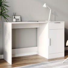 1 Door 1 Draw Compact Cabinet and PC Storage Desk Combo Workstation for Office