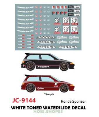 JC-9435 White Toner Waterslide Decals Auto Finesse Diecast 1:64 Hot