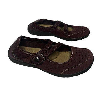 Earth Spirit Gelron Cushion Mary Jane Shoes Womens Leather Red  Burgundy