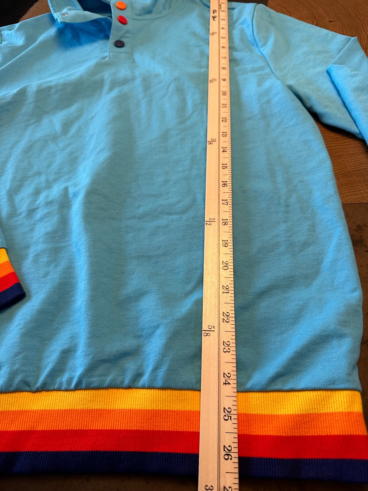 ALDI PULLOVER HALF SNAP RAINBOW STRIPE WOMENS SZ … - image 4