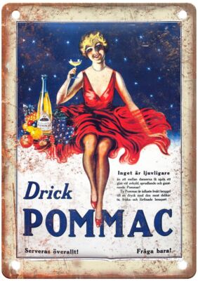 Serveras överallt! Fråga bara! Liquor Poster Retro Look Sign E832