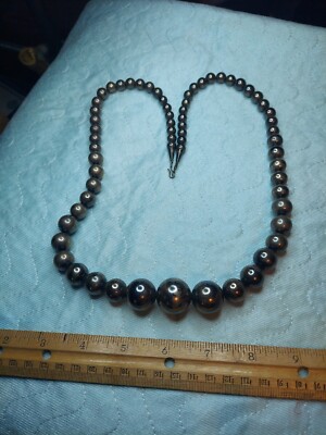 Vintage Native Handmade Silver Graduated Beads