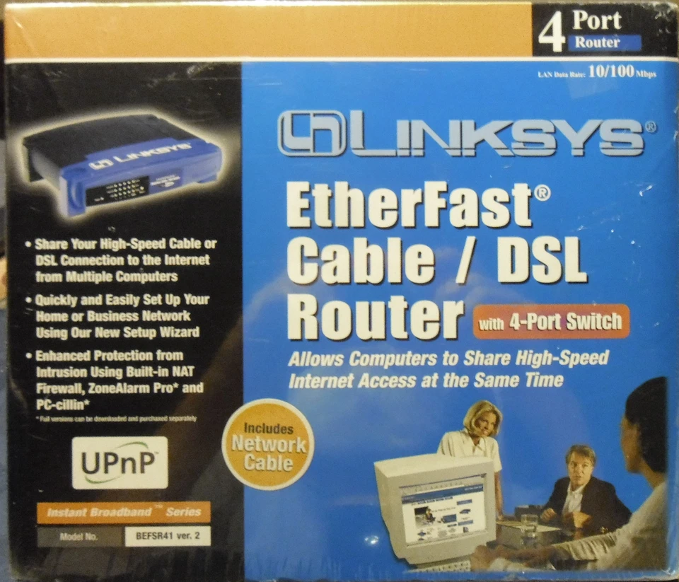 Linksys BEFSR41 10 Mbps 4-Port 10/100 Router (BEFSR41 v2) - Image 2 of 4