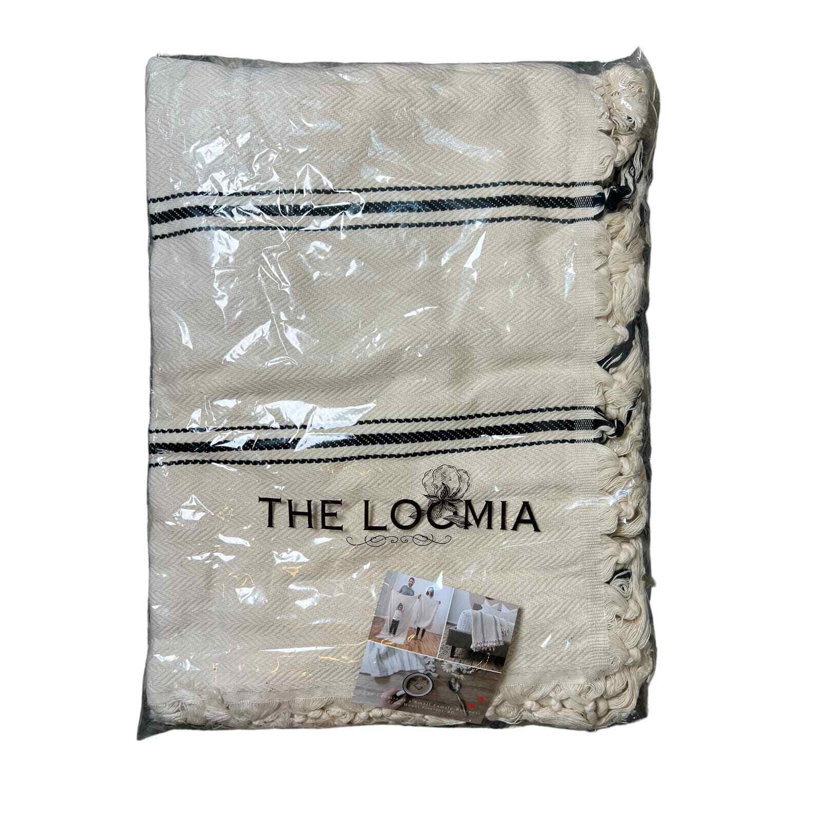 The Loomia Sophie Farmhouse 100% Cotton Throw Blanket, NEW