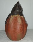 Vintage Black Halloween Cat in a Jack Lantern Pumpkin Terra Cotta Crackle Finish — photo 4