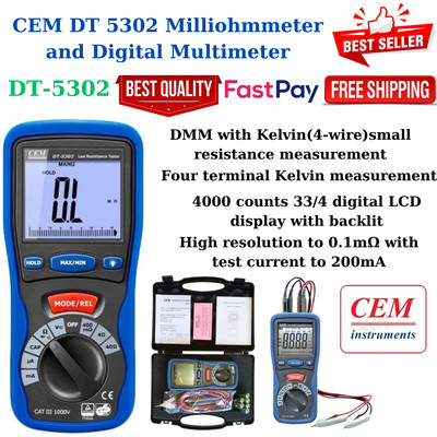 CEM DT 5302 Milliohmmeter and Digital Multimeter