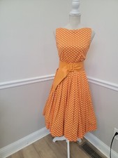 Vintage Polka Dots Nylon Rockabilly Party/KneeLength/Full Pleated Dress