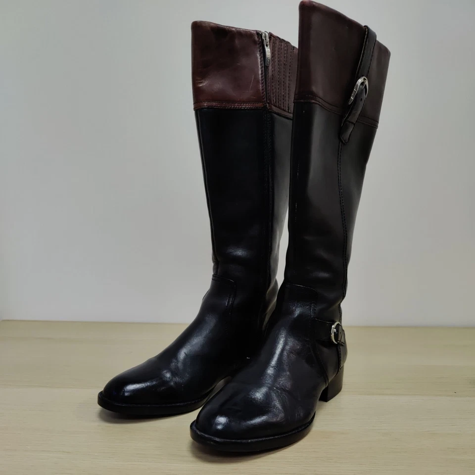 Botas Ariat para mujer Reino Unido 4,5 York altas para montar cuero negro cremallera hasta la rodilla 10005044 Foto 3 de 4