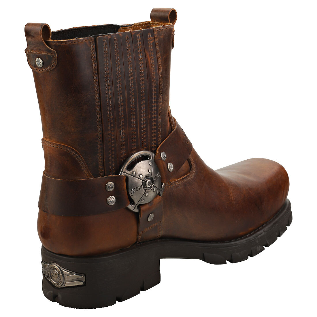 New Rock Neobiker M-7605-s20 Unisex Dark Brown Platform Boots - 10
