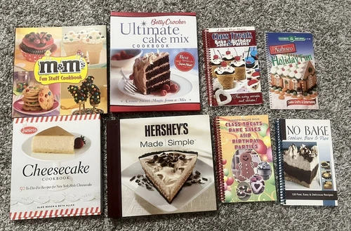 Baking Cookbooks Collection Of 8. Cake Mix Treats/M&Ms/Parties/Hersheys